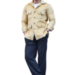 Parmesan-Yellow Corduroy Hunting Shacket | Premium Men's Outerwear | Classic Shirt-Jacket Design | Comfortable Cotton Corduroy | Size 36-44